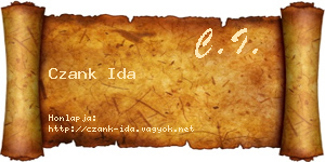 Czank Ida névjegykártya